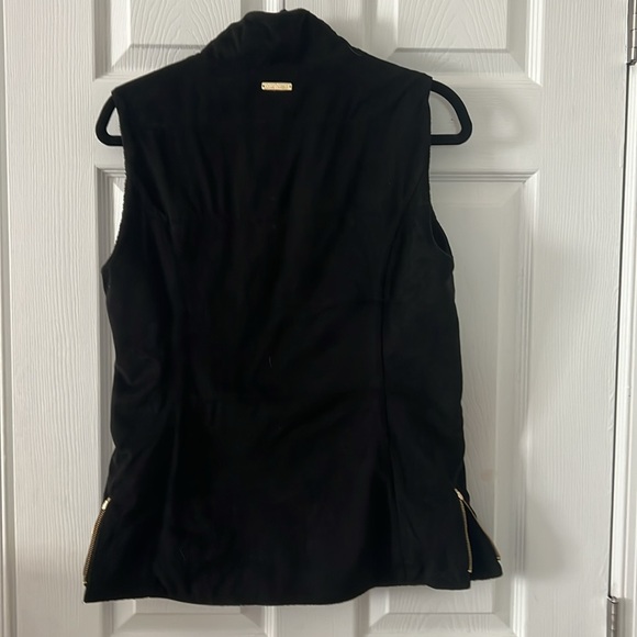 Lilly Pulitzer Skyden Reversible Vest Jacket Fleece & Suede Black M Nwt $258 - Picture 4 of 8
